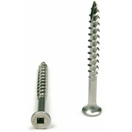 Newport Fasteners Wood Screw, #14, 6 in, Plain Steel Flat Head Square Drive, 350 PK V02611-BR-350